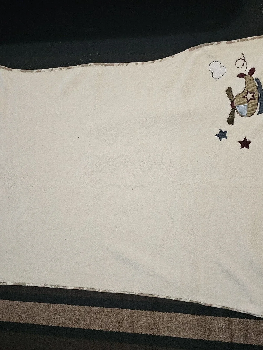 Baby Martex Diaper Stacker & Blanket with Airplane Appliqué